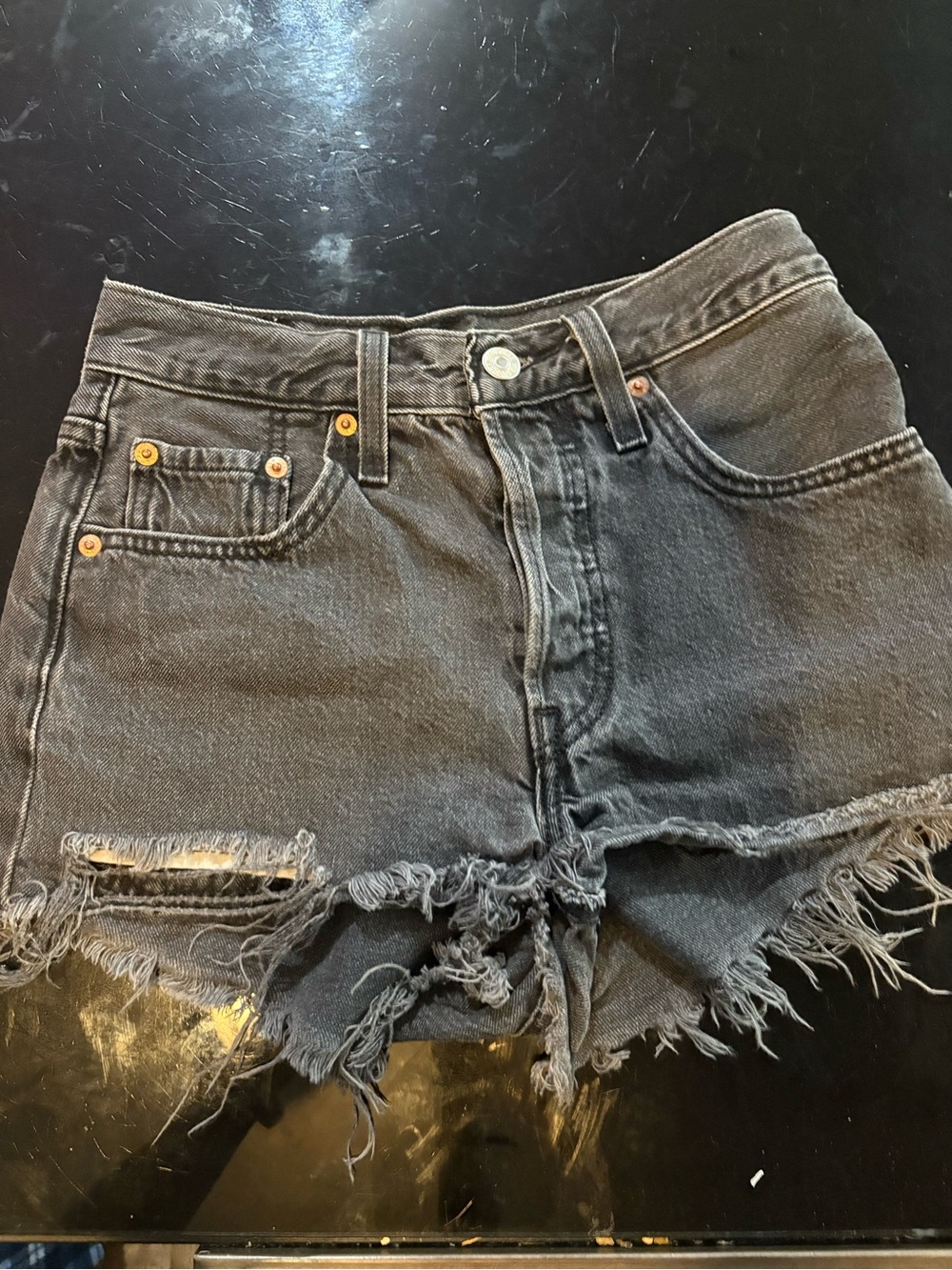 Levi’s High-Waist Black Denim Cutoff Shorts - Women